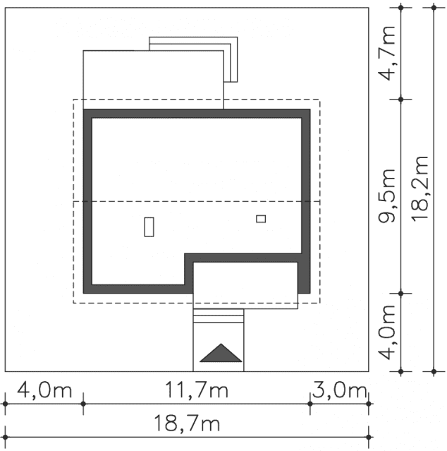 Rzut projektu Hobart (LMB85) - Usytuowanie na działce