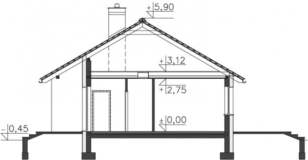 Rzut projektu Hobart (LMB85) - Przekrój