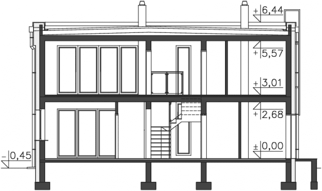 Rzut projektu Buxton III (DCP218b) - Przekrój