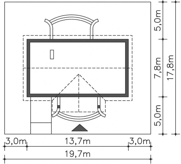 Rzut projektu Leeds III (LMB70B) - Usytuowanie na działce