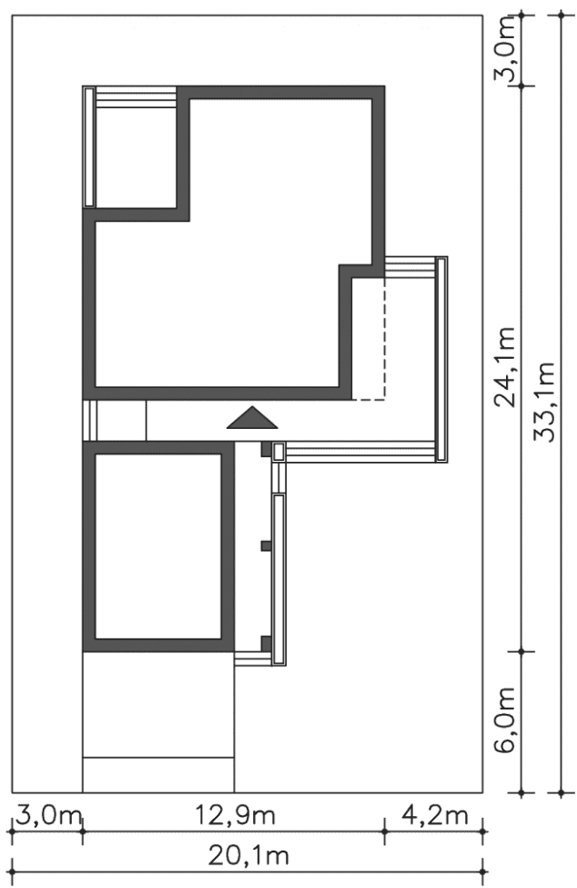 Rzut projektu Quimper (DCP314) - Usytuowanie na działce