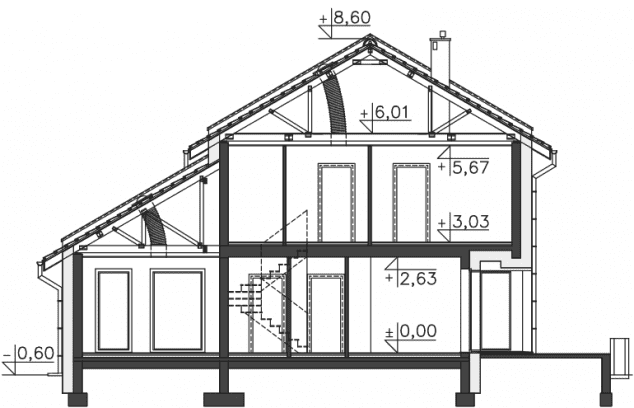 Rzut projektu Quimper (DCP314) - Przekrój