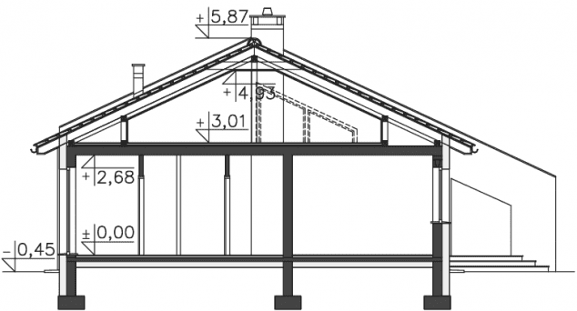 Rzut projektu Franklin (LMB101) - Przekrój