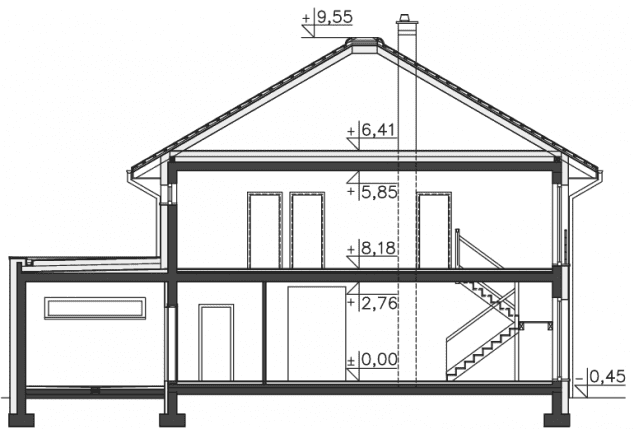 Rzut projektu Carrara II (DCP332a) - Przekrój