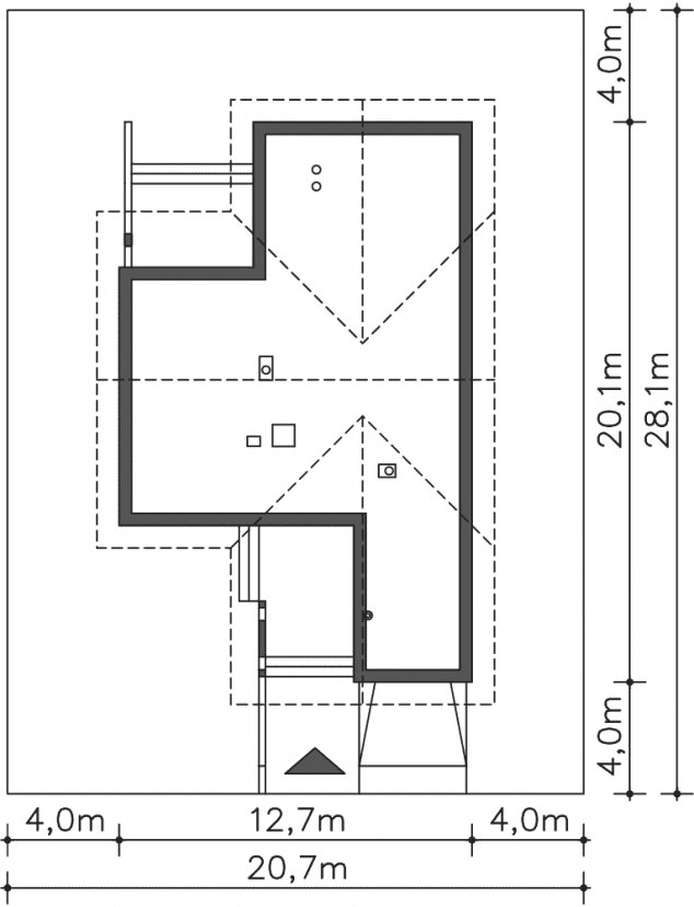 Rzut projektu Truro (LMB102) - Usytuowanie na działce