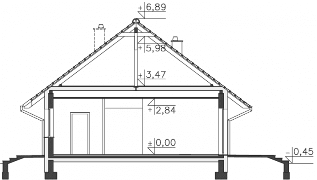 Rzut projektu Royan III (DCB89b) - Przekrój