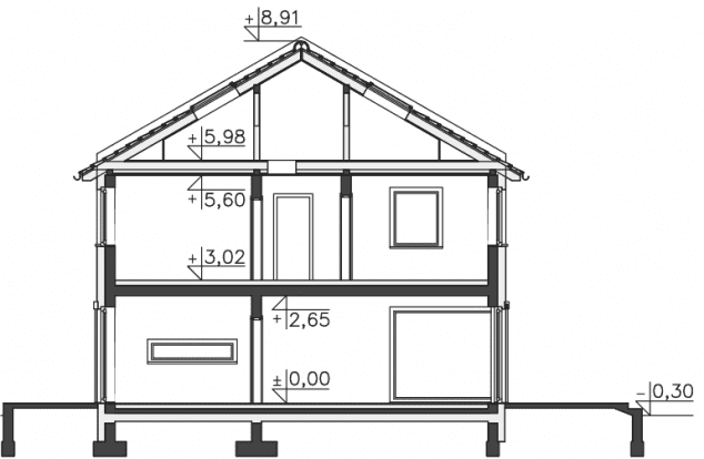 Rzut projektu Dublin (DCP350) - Przekrój