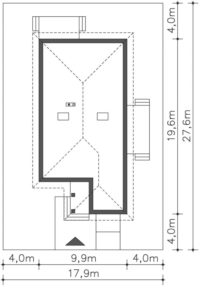 Rzut projektu Marsylia (DCB122) - Usytuowanie na działce