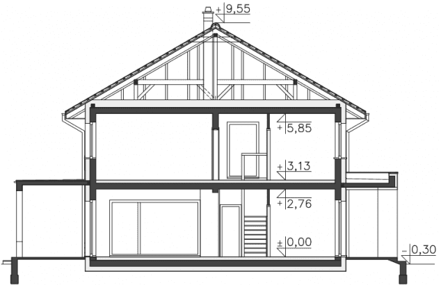 Rzut projektu Carrara III (DCP332b) - Przekrój
