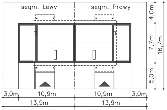 Rzut projektu Glasgow II (LMBL43) - Usytuowanie na działce