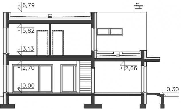 Rzut projektu Akureyri (DCP356) - Przekrój