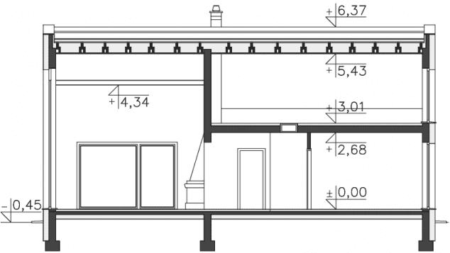 Rzut projektu Franklin III (LMB101b) - Przekrój