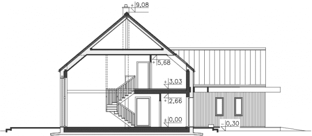 Rzut projektu Lund (DCP370) - Przekrój