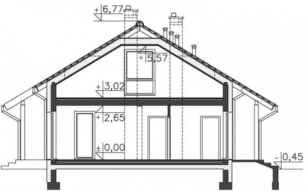 Rzut projektu Bodmin (LMB138) - Przekrój
