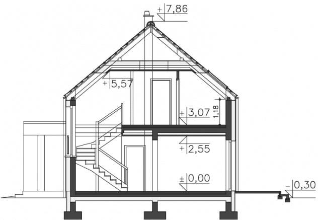 Rzut projektu Newcastle IV (DCP364c) - Przekrój