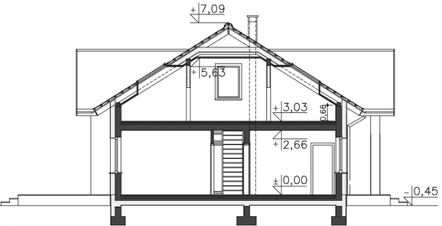 Rzut projektu Rockville IV (DCB121c) - Przekrój