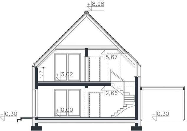 Rzut projektu Lyon II (DCP378a) - Przekrój
