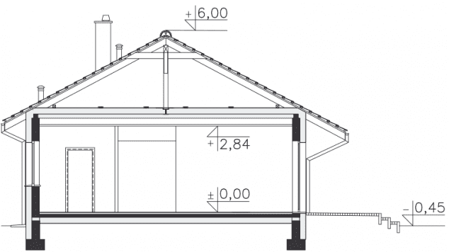 Rzut projektu Royan VII (DCB89f) - Przekrój