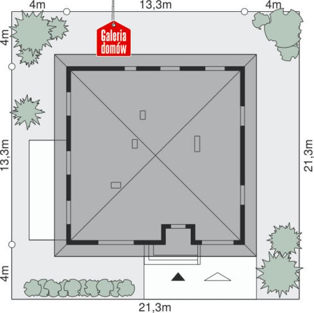 Rzut projektu Dom przy Słonecznej 2 bis - Sytuacja