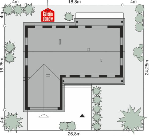 Rzut projektu Dom przy Bukowej 34 - Sytuacja