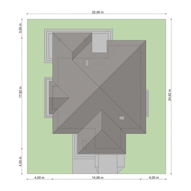 Rzut projektu Kroton - Plan i przekrój (wersja podstawowa)