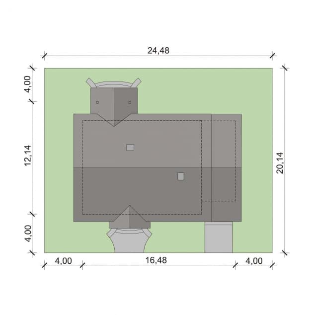 Rzut projektu Elian PS - Plan i przekrój (wersja podstawowa)
