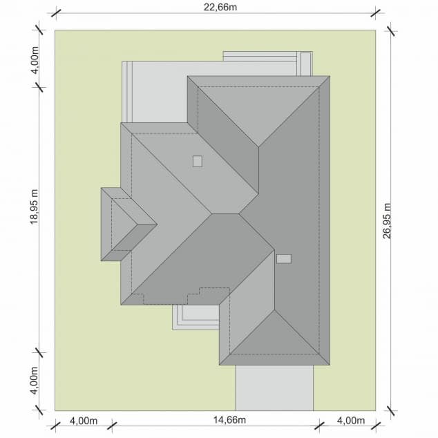 Rzut projektu Kasandra 2 - Plan i przekrój (wersja podstawowa)