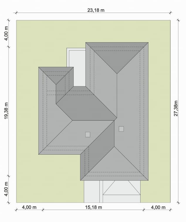 Rzut projektu Domena 126 B - Plan i przekrój (wersja podstawowa)