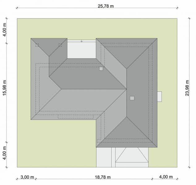 Rzut projektu Domena 109 B1 - Plan i przekrój (wersja podstawowa)
