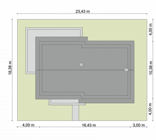 Rzut projektu Domena 137 C - Plan i przekrój (wersja podstawowa)