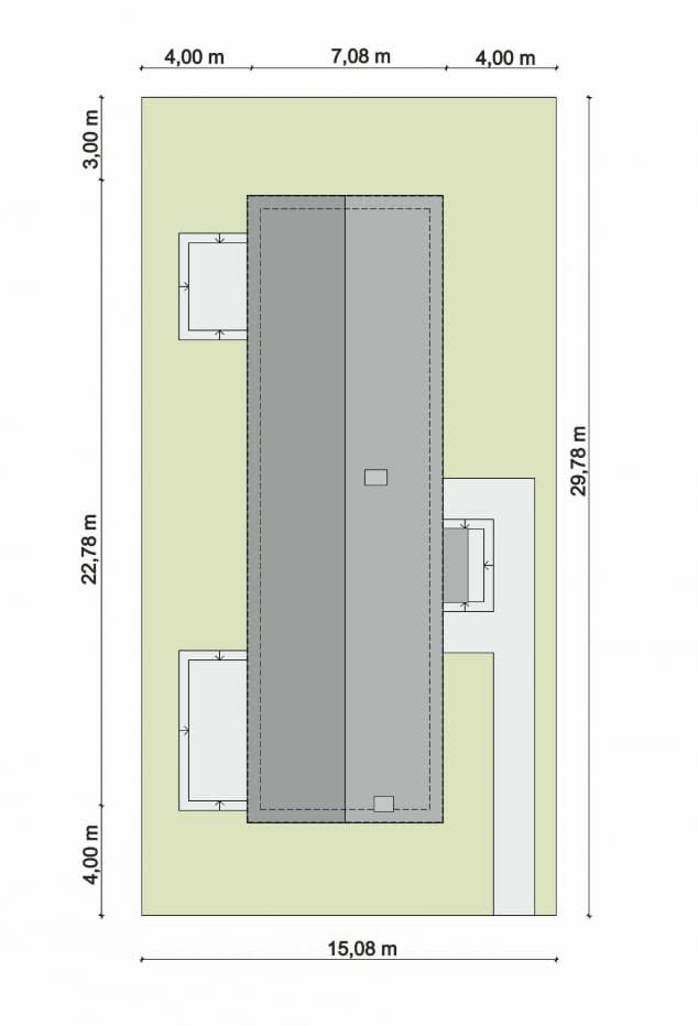 Rzut projektu Domena 146 C - Plan i przekrój (wersja podstawowa)