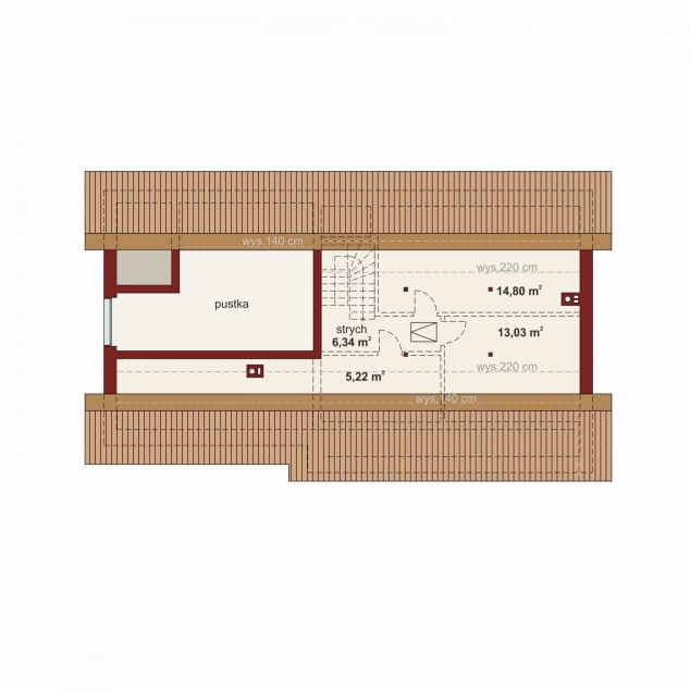 Rzut projektu Domena 139 C - Rzut poddasza