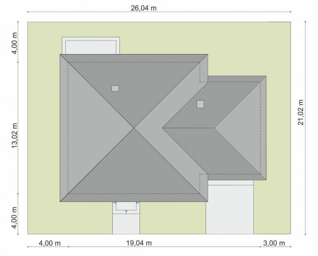 Rzut projektu Domena 121 B - Plan i przekrój (wersja podstawowa)
