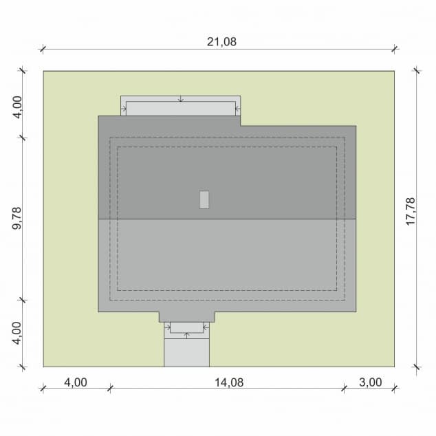 Rzut projektu Domena 103 C1 - Plan i przekrój (wersja podstawowa)