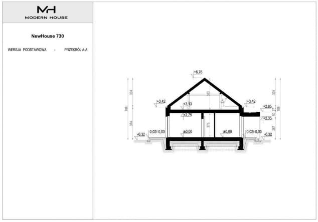Rzut projektu NewHouse 730 - Przekrój