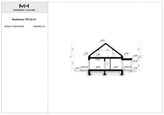 Rzut projektu NewHouse 730 G2 w1 - Przekrój