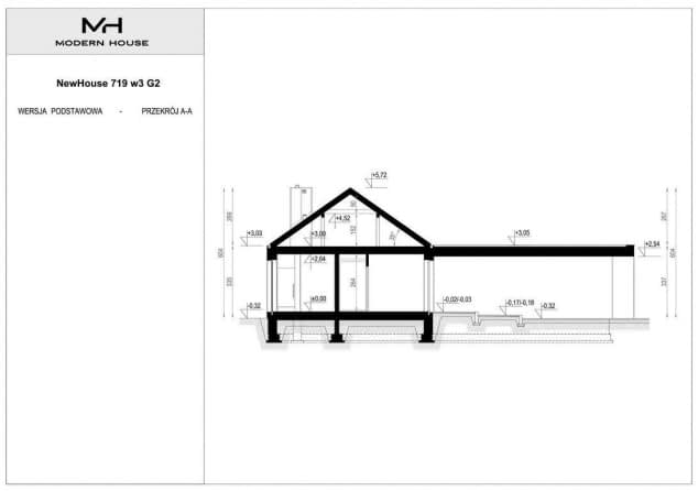 Rzut projektu NewHouse 719 w3 G2 - Przekrój