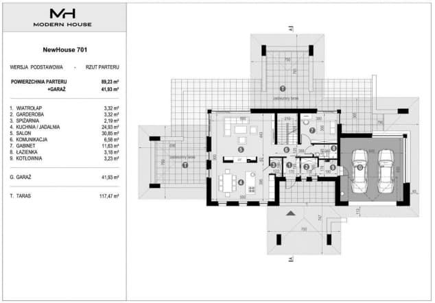 Rzut projektu NewHouse 701 - Rzut parteru