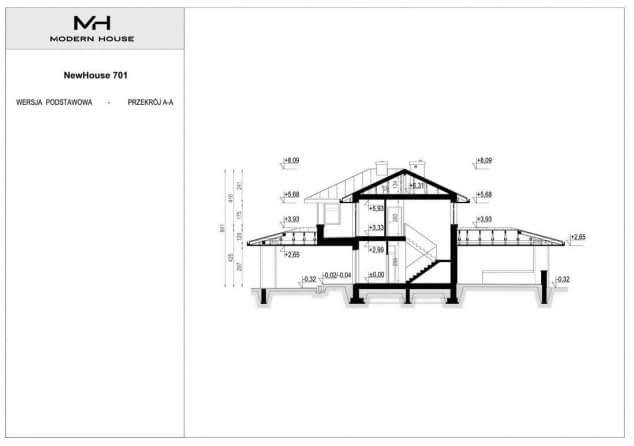 Rzut projektu NewHouse 701 - Przekrój