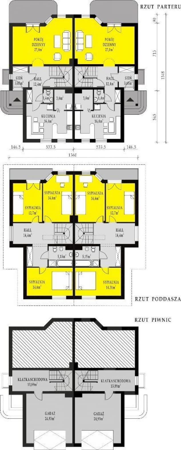 Rzut projektu WB-3381 - Parter