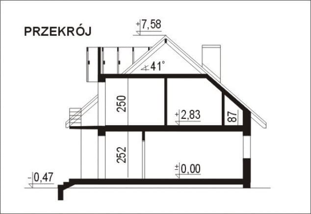 Rzut projektu WB-3478 - Przekrój