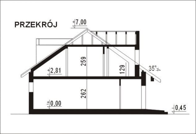 Rzut projektu WB-3954 - Przekrój