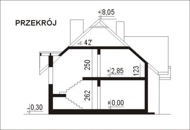 Rzut projektu WB-3995 - Przekrój