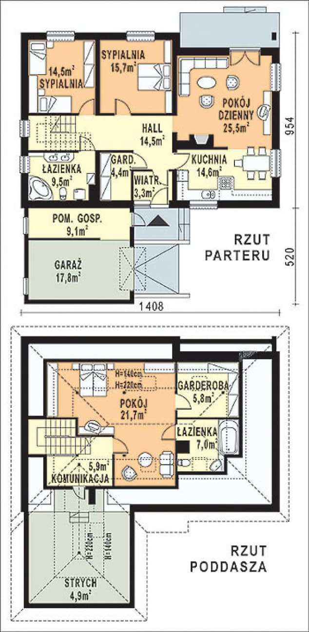 Rzut projektu WB-0007 - Parter