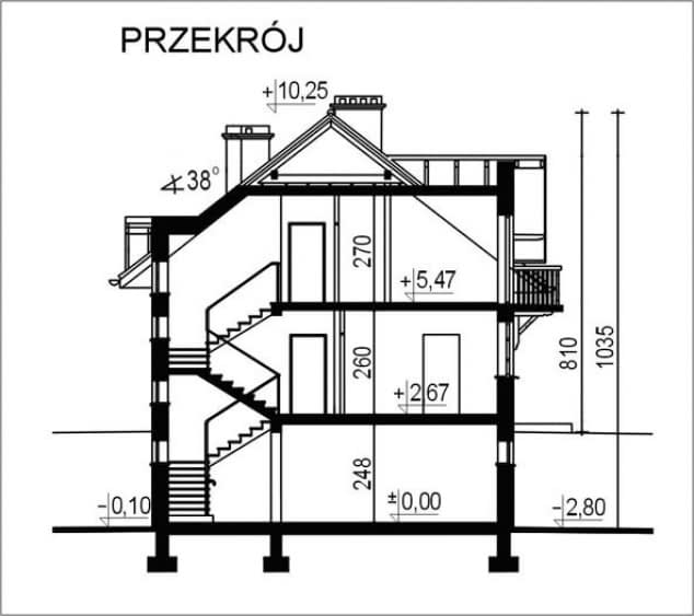 Rzut projektu WB-0021 - Przekrój