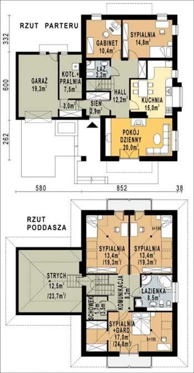 Rzut projektu WB-0032 - Parter
