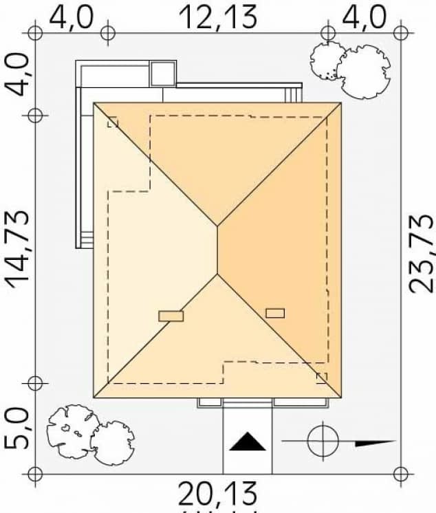 Rzut projektu As 2 (CE) - Usytuowanie na działce