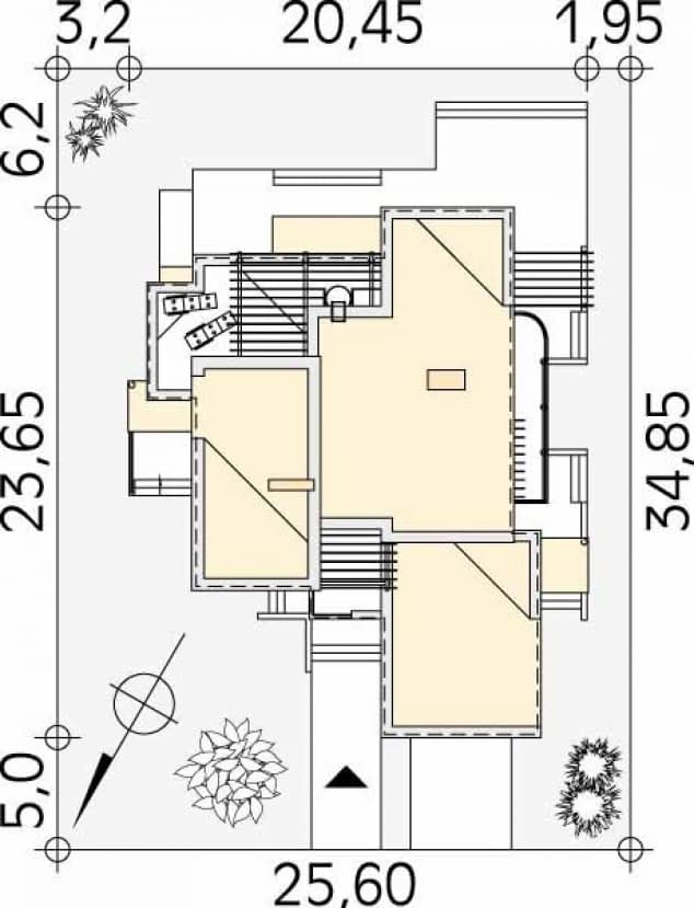 Rzut projektu Freya 2 (CE) - Usytuowanie na działce