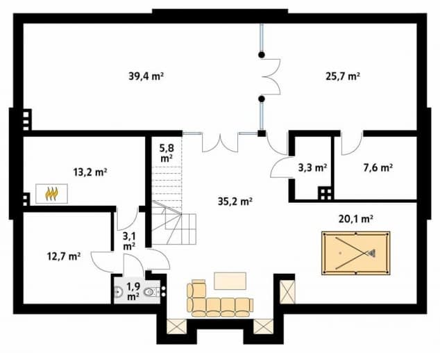 Rzut projektu Amadeusz (CE) - piwnica