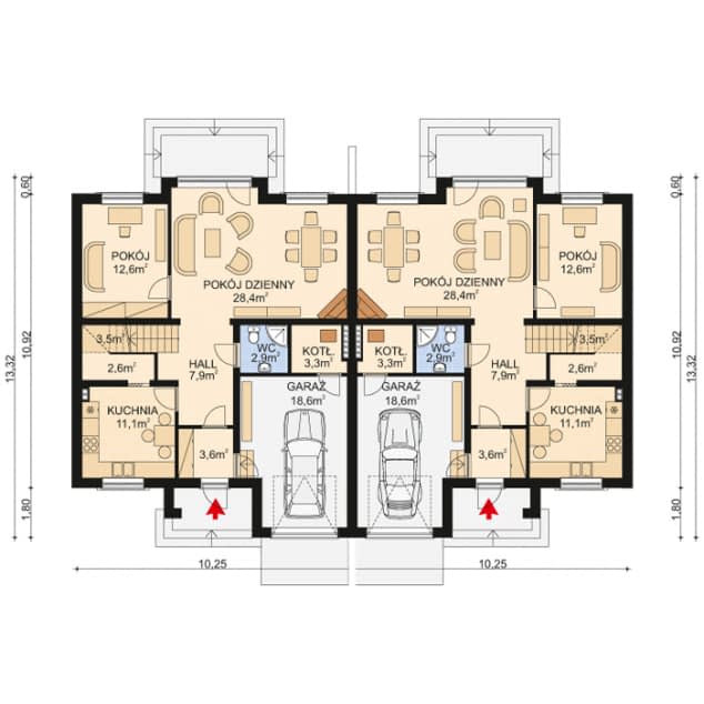 Rzut projektu APS 185 NEW - Parter